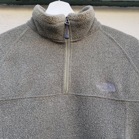 5/$100 SALE -  The North Face ReTool Quarter Zip Sage Green Pullover Sweater - Picture 5 of 9